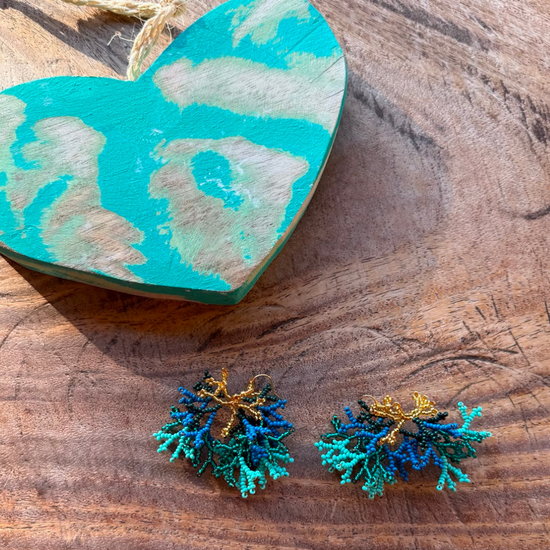 Aretes Coral Agua 
