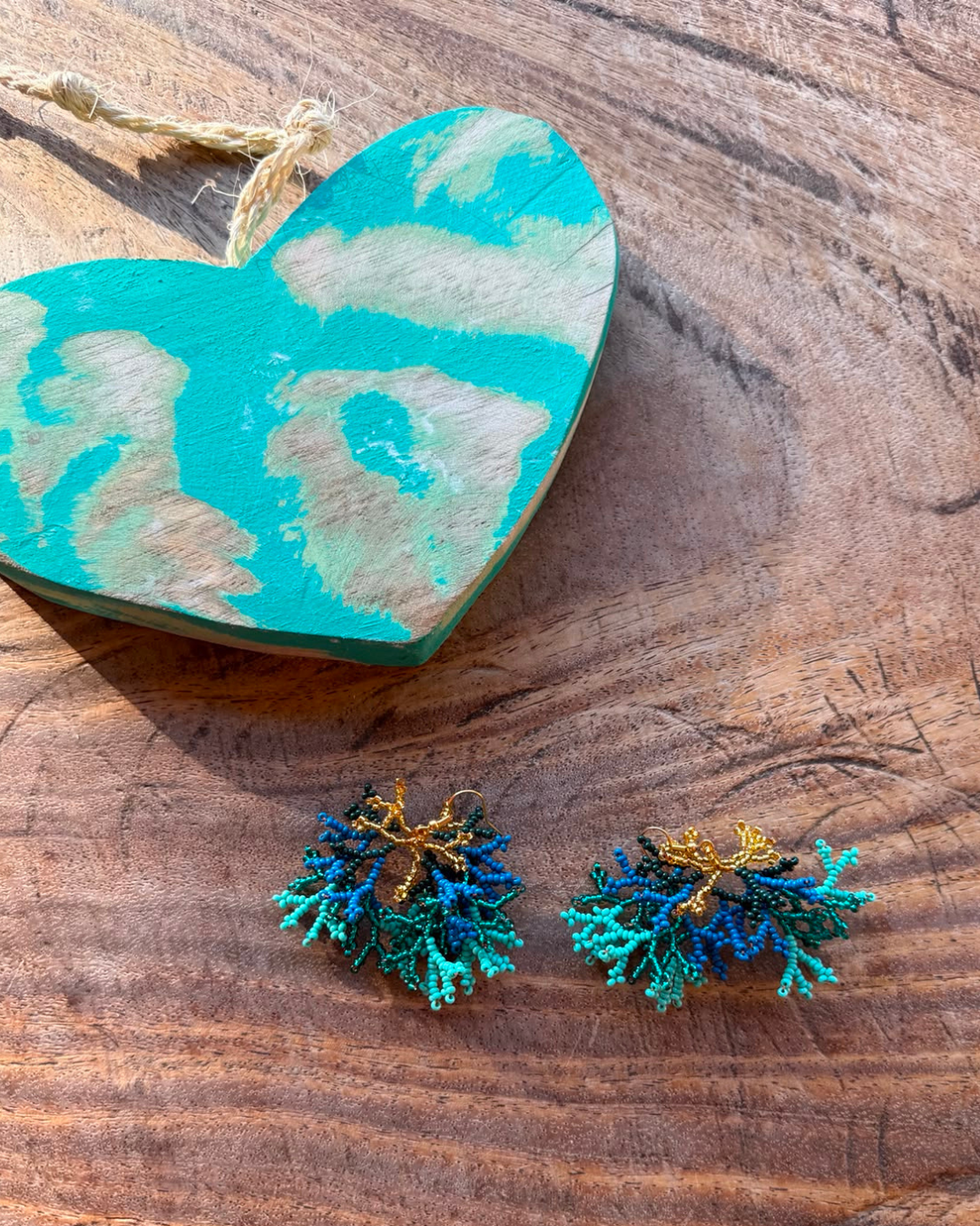 Aretes Coral Agua 
