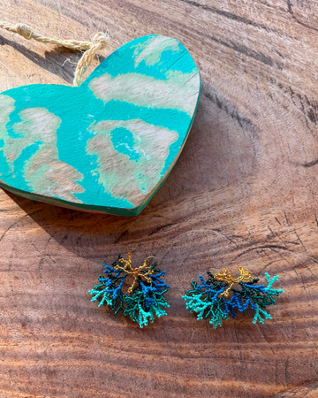 Aretes Coral Agua 