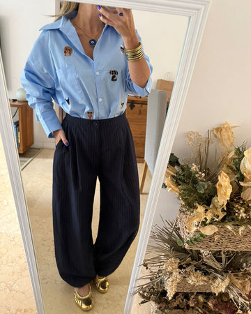 Camisa Oversize Doggie Blue