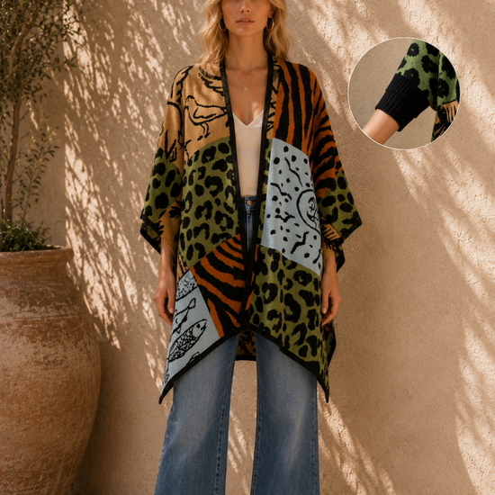 poncho prints tejido en algodon