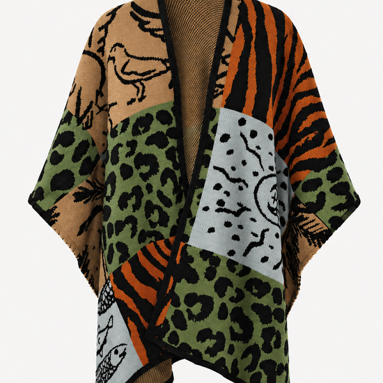poncho prints tejido en algodon
