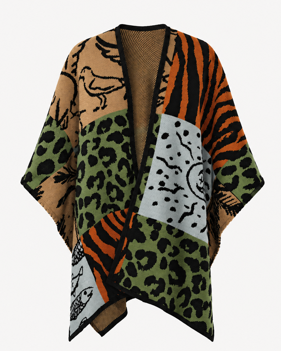 poncho prints tejido en algodon
