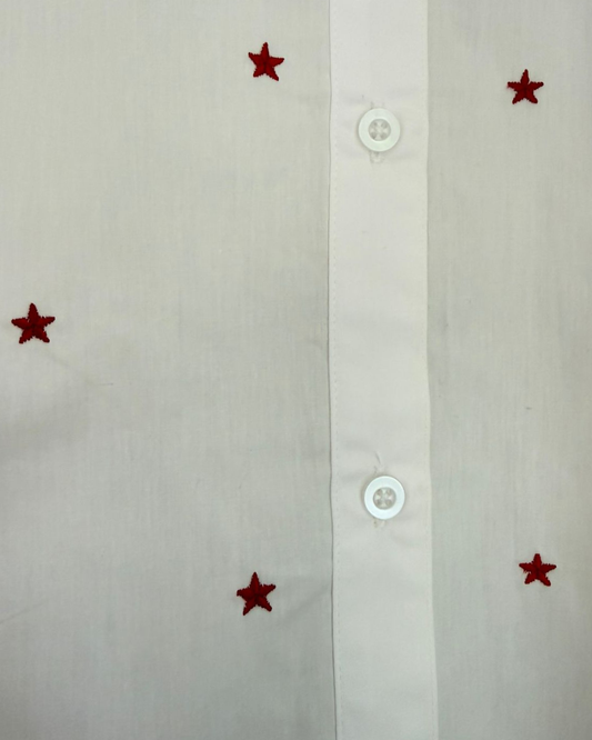 Camisa Marfil Estrellas Oversize