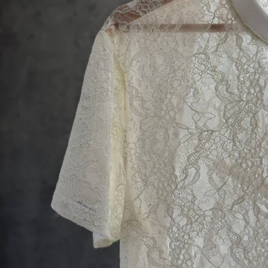 Camiseta Encaje Marfil 