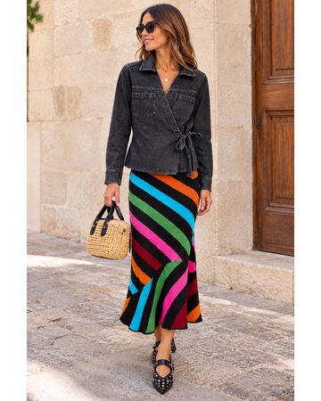 Outfit Denim Stripe - Chaqueta & Falda 
