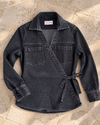 Chaqueta Cruzada Denim Negra
