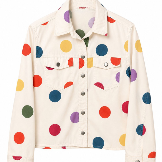 Chaqueta confeti de puntos de colores diseño original y diferente