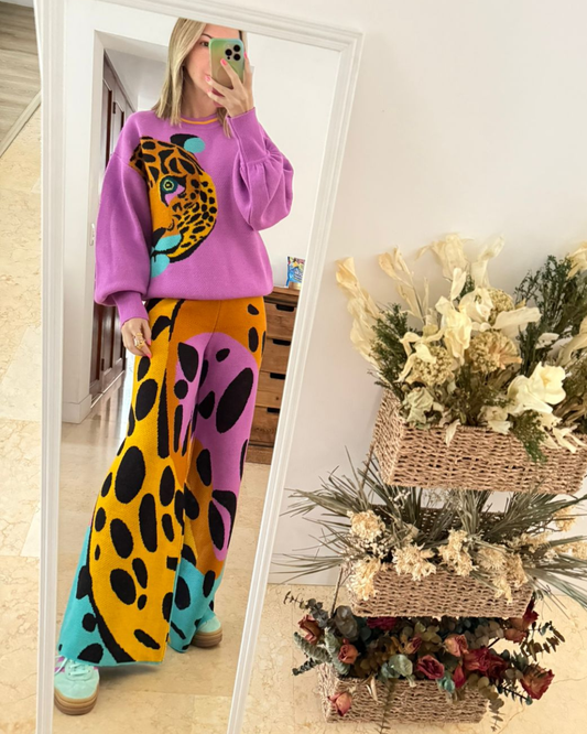 Pantalon Leopardo Magenta