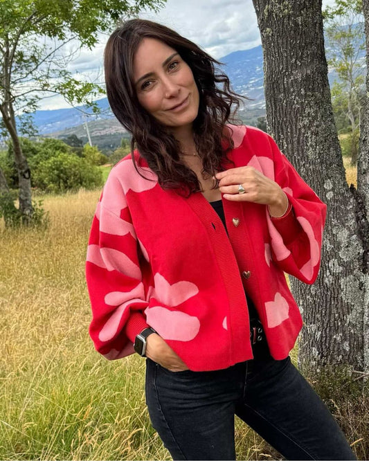 Sweater Nubes Rojo Abierto - Golden Hearts