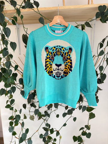 Sweater Leopardo Menta