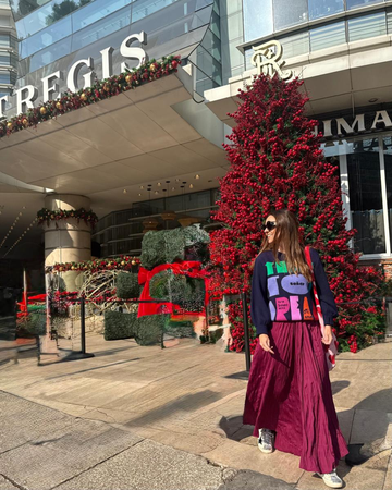 Falda Plisada Vino Tinto