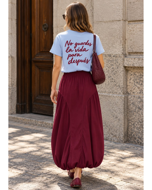 Falda Globo Vino 