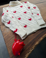 Sweater Marfil Corazones 