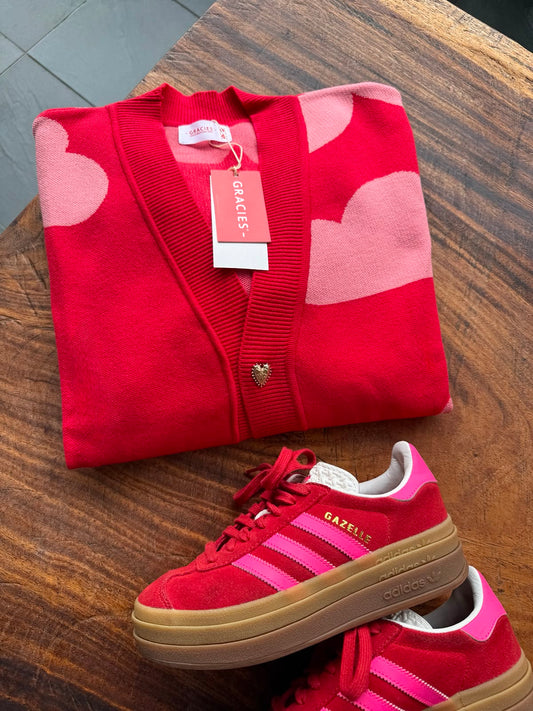 Sweater Nubes Rojo Abierto - Golden Hearts 