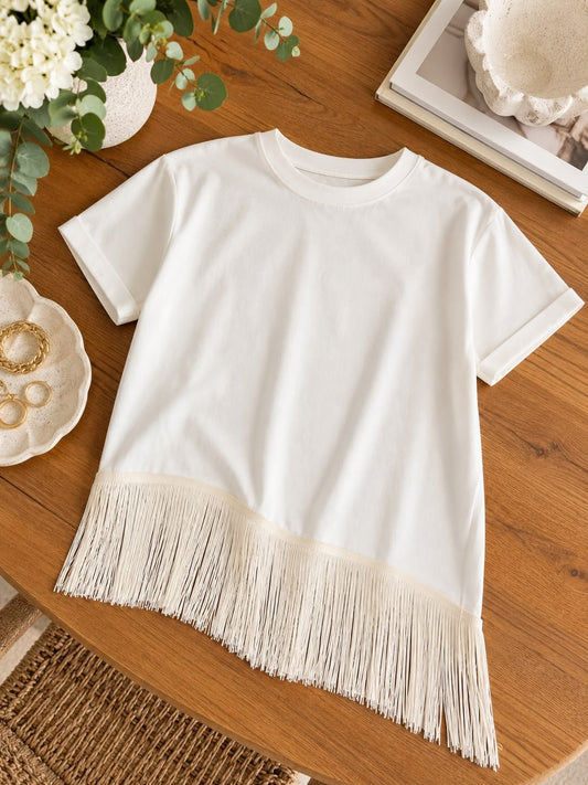 Camiseta Marfil Flecos
