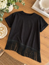 Camiseta Negra Flecos