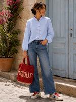 Camisa Azul Chambray Hearts