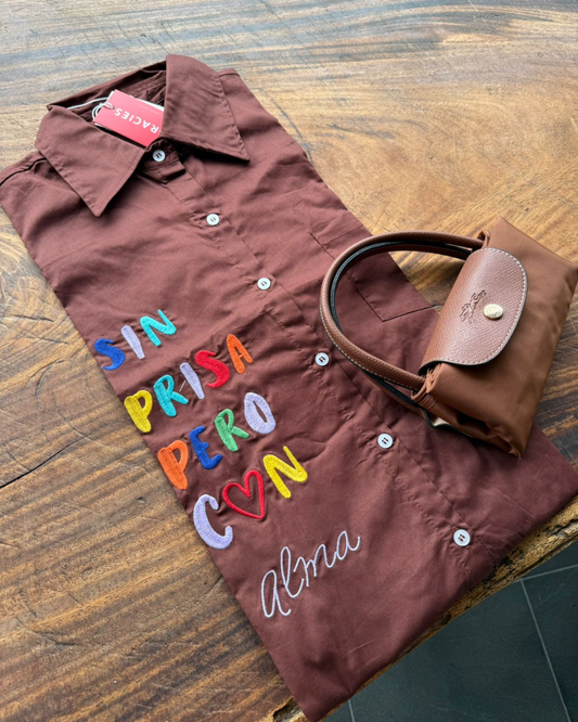 Camisa Alma Chocolate Oversize