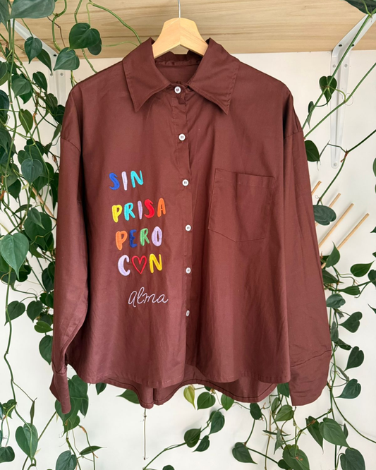 Camisa Alma Chocolate Oversize