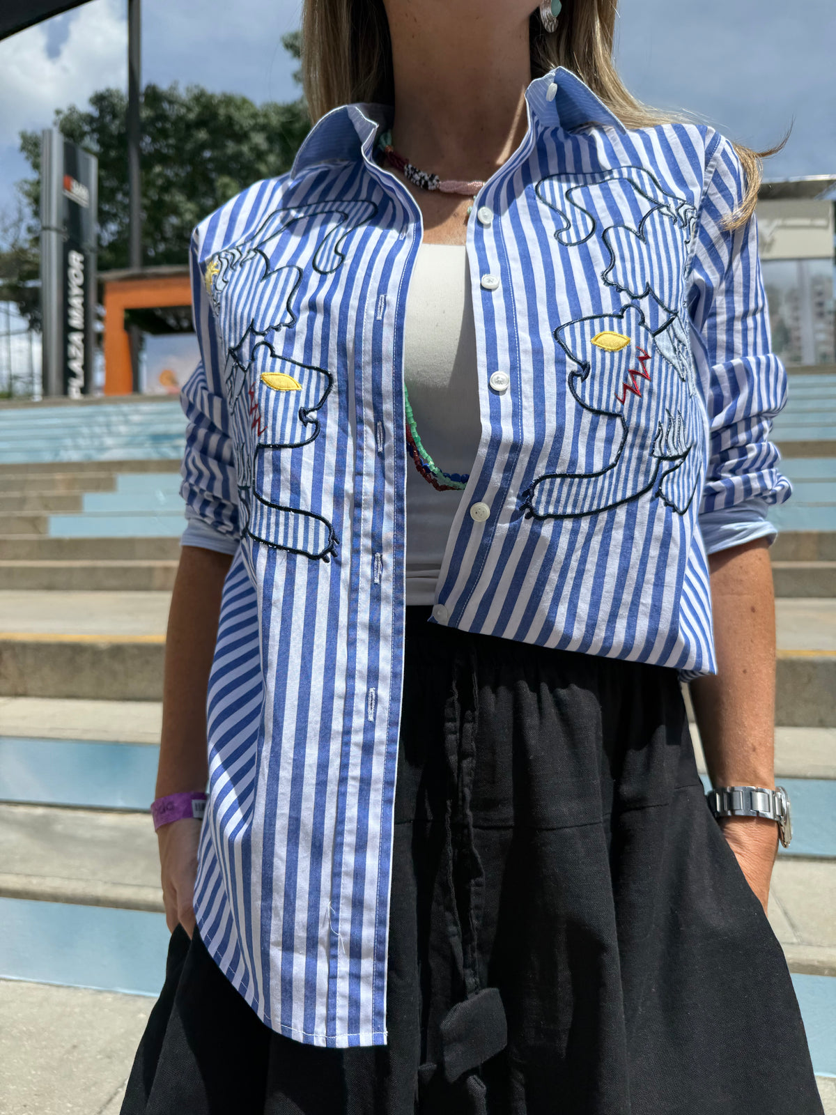 camisa de rayas bengala