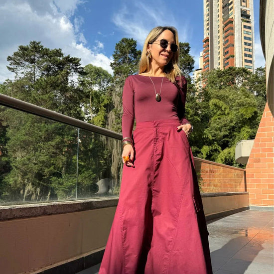 Falda Cargo Burgundy