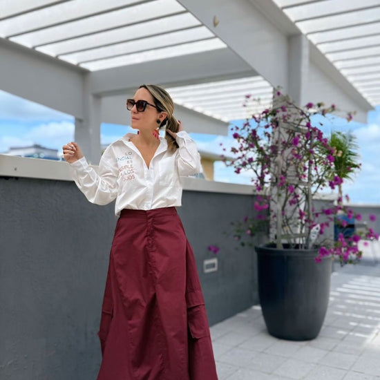 Falda Cargo Burgundy