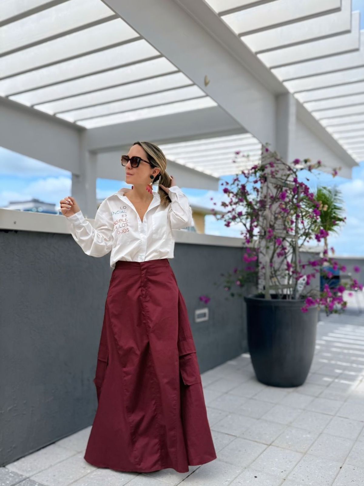 Falda Cargo Burgundy