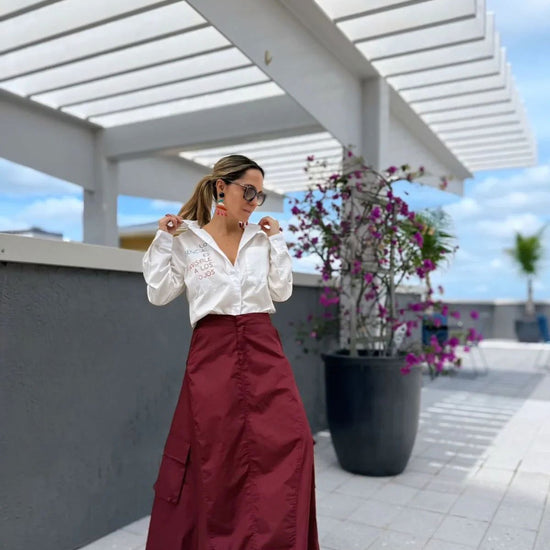 Falda Cargo Burgundy
