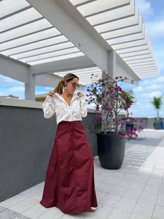 Falda Cargo Burgundy