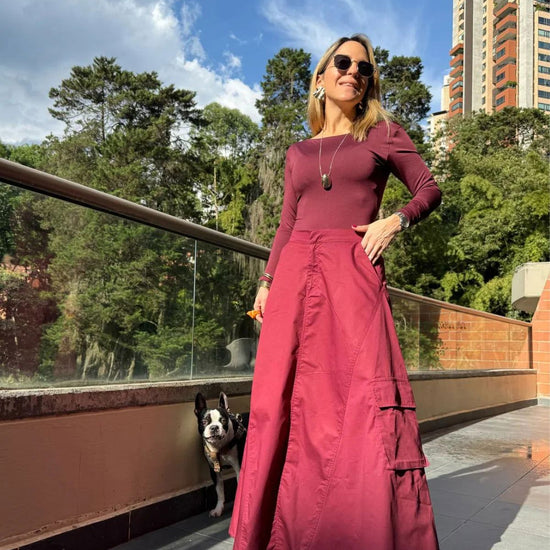 Falda Cargo Burgundy