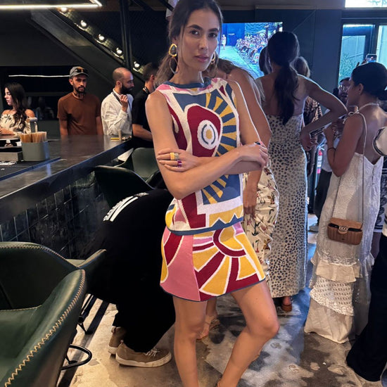 Falda Mini Universo Romance Azul